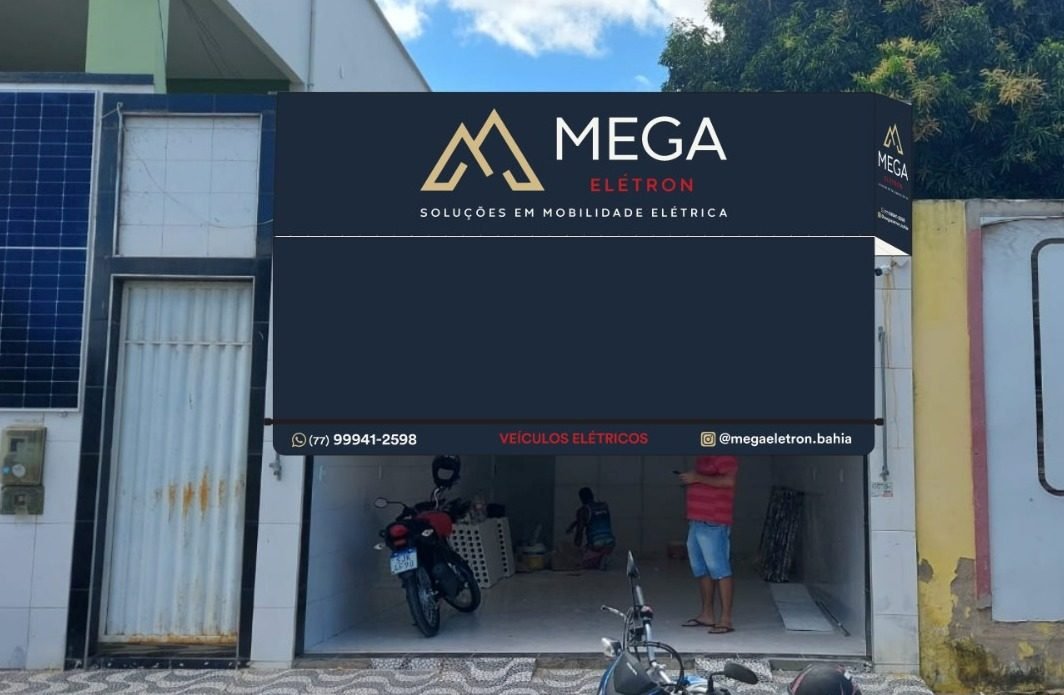 Fachada da unidade Mega Elétron em Bom Jesus da Lapa, Bahia.